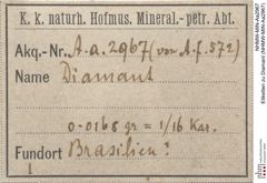 Etiketten zu Diamant (NHMW-MIN-Aa2967)